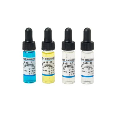 kit de groupe sanguin (ANTI A, ANTI AB ,ANTI AB ,ANTI D)