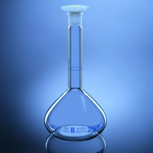 Fiole jaugéé  verre clair classe B Avec Bouchon PE